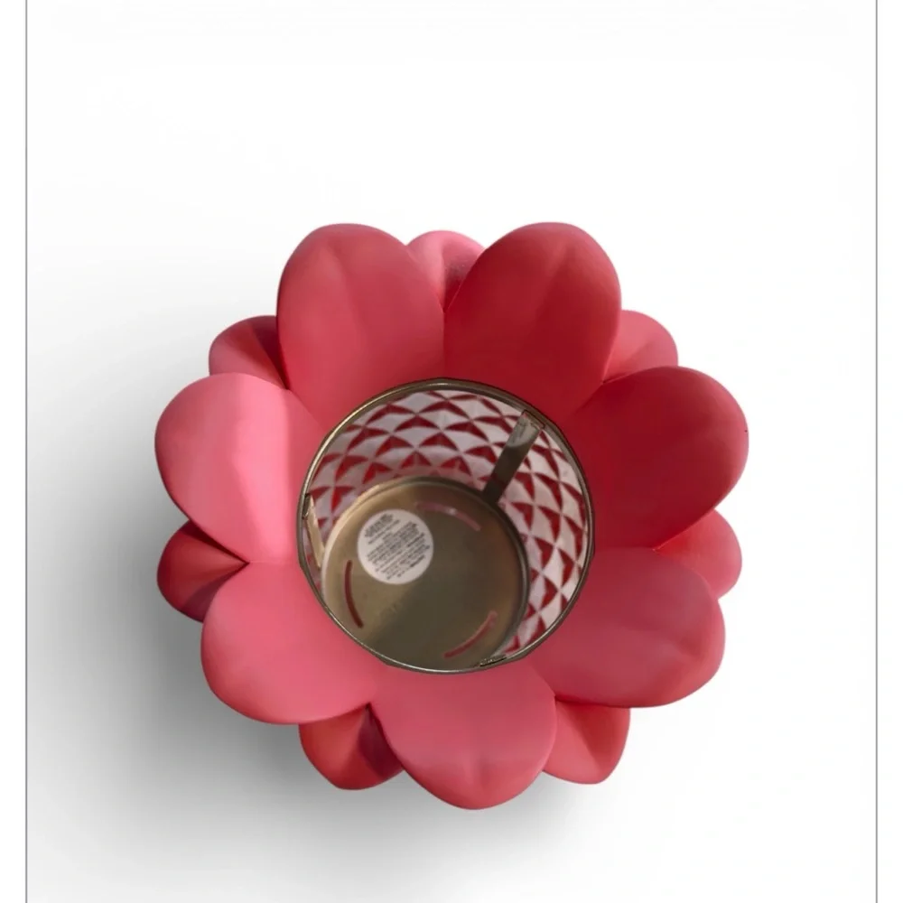 BBW Pink Glass Pineapple Candle Holder, brand new